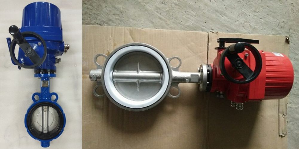 Van bướm điều khiển điện tay quay