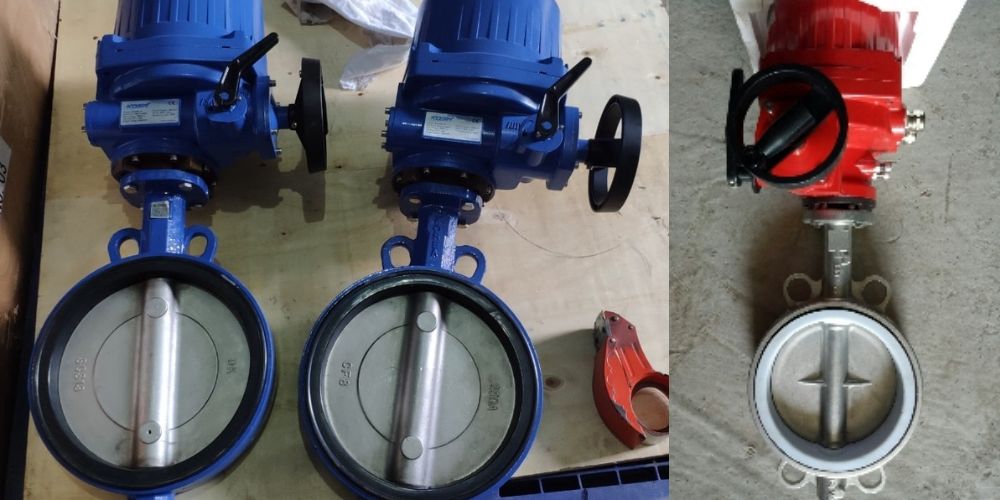 Van bướm điều khiển điện tay quay