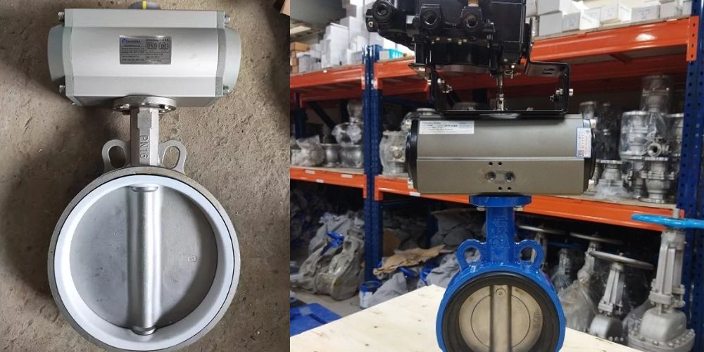 kiểu đóng mở của van bướm điều khiển khí nén