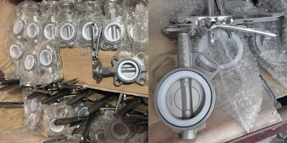 van bướm inox tay gạt