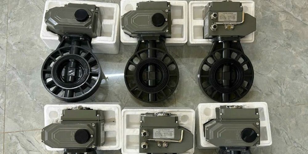 Van bướm nhựa điều khiển điện van bướm nhựa điều khiển điện