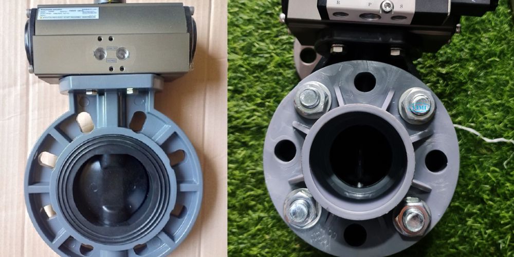 van bướm nhựa điều khiển khí nén