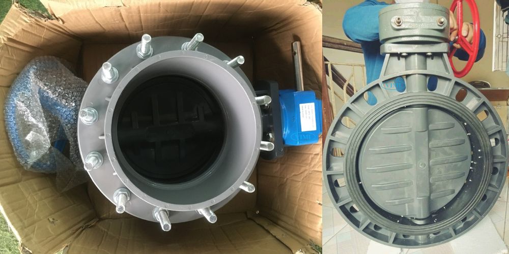 Van bướm tay quay nhựa PVC