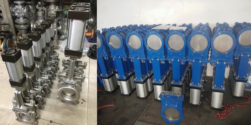 Van cổng DN100 van cổng dn100 điều khiển khí nén