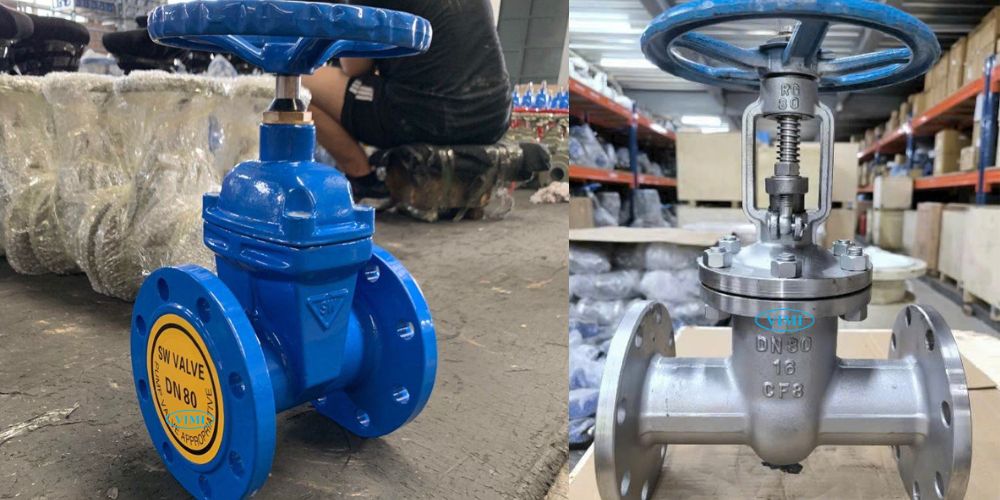 Van cổng DN80 kết nối van cổng dn80