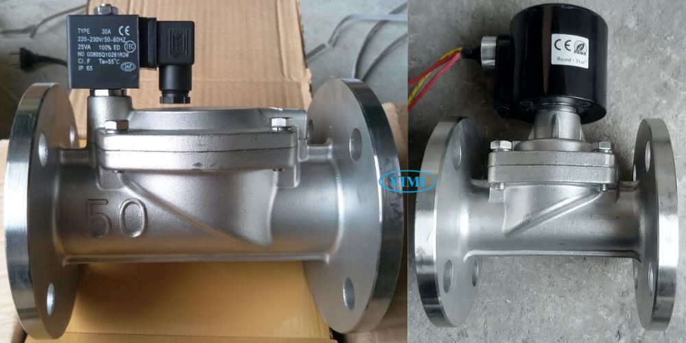 Van điện từ mặt bích inox van điện từ mặt bích inox