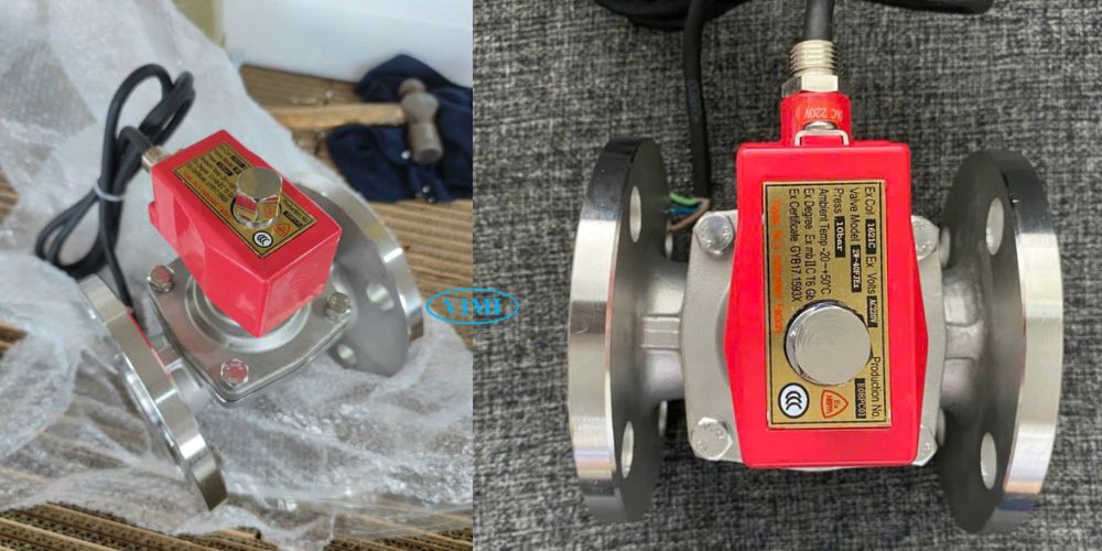 Van điện từ mặt bích inox van điện từ mặt bích inox