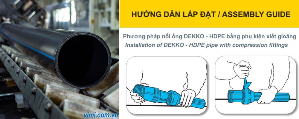 ống hdpe dekko nối xiết gioăng