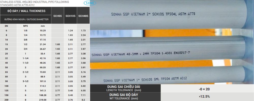 tiêu chuẩn astm của ống inox công nghiệp sơn hà