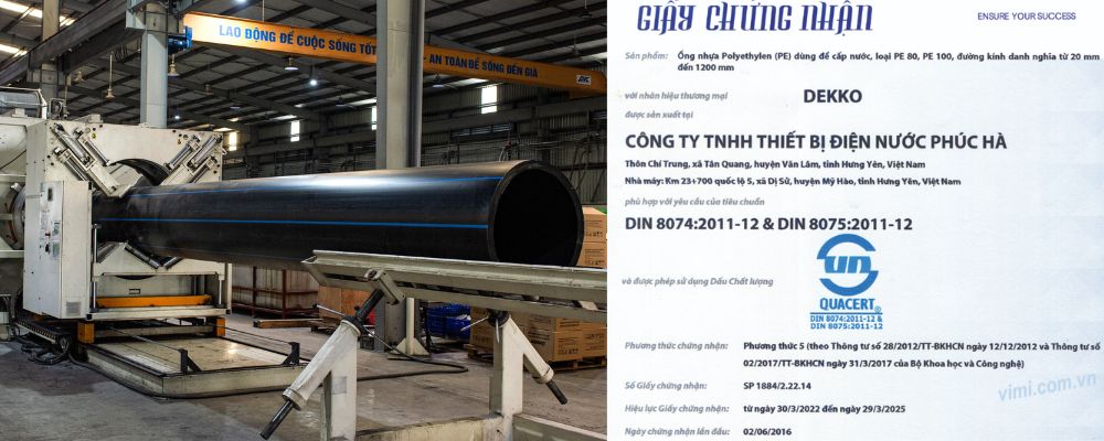 tiêu chuẩn ống hdpe dekko