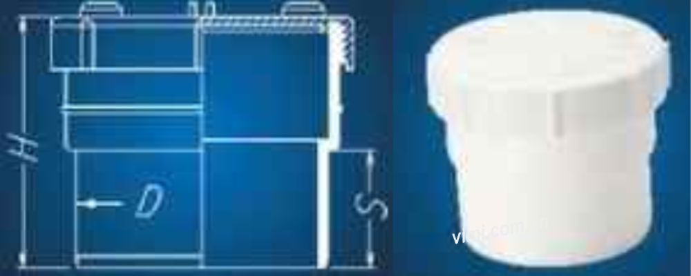 bản vẽ bịt ống thoát upvc gs xả đầu dương