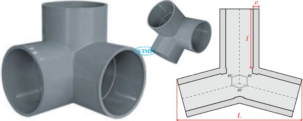 bản vẽ co ống cấp thoát upvc gs 3 nhánh