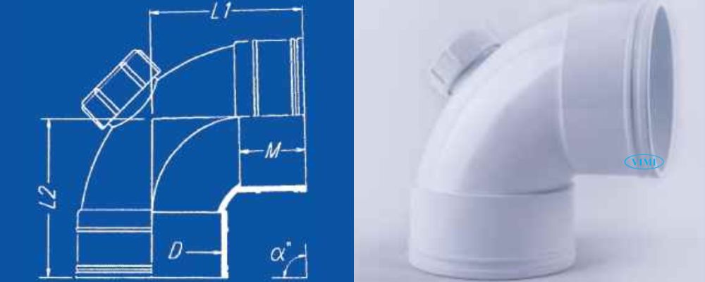 bản vẽ co ống thoát upvc gs 88 độ có nắp