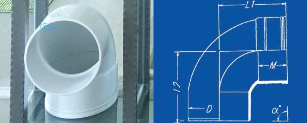bản vẽ co ống thoát upvc gs 88 độ đầu âm dương