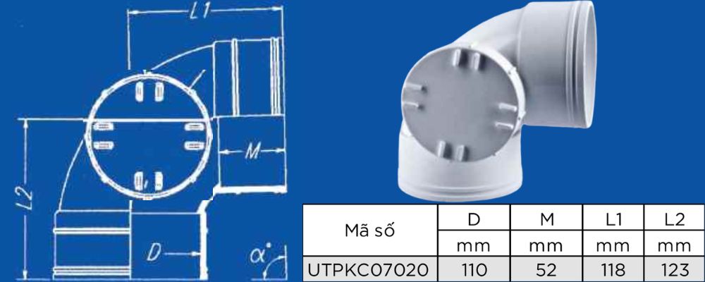 bản vẽ co ống thoát upvc gs 88 độ nắp lớn bên cạnh