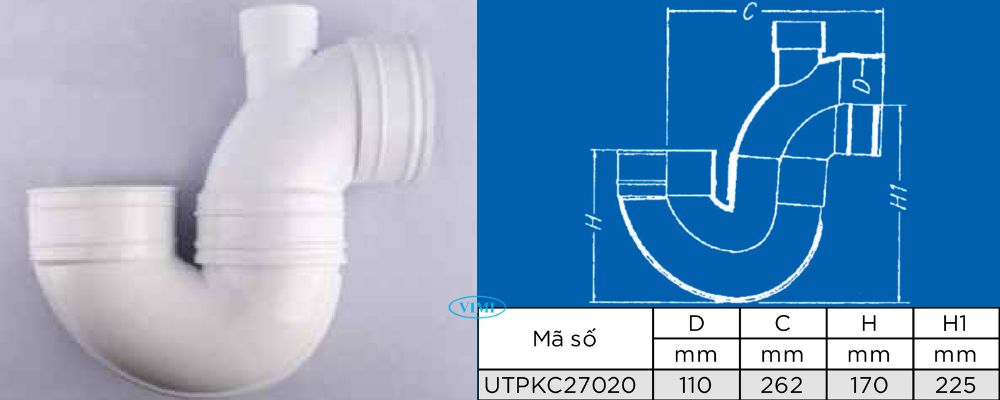 Con thỏ ống thoát uPVC GS bản vẽ con thỏ ống thoát upvc gs p nhánh thông hơi 2 inch