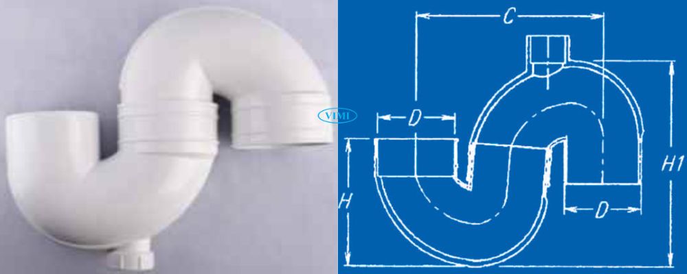 Con thỏ ống thoát uPVC GS bản vẽ con thỏ ống thoát upvc gs s đầu âm dương có nắp