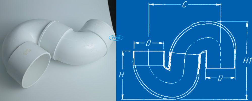 Con thỏ ống thoát uPVC GS bản vẽ con thỏ ống thoát upvc gs s đầu âm dương