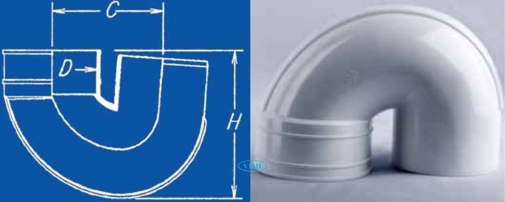 Con thỏ ống thoát uPVC GS bản vẽ con thỏ ống thoát upvc gs u đầu âm dương