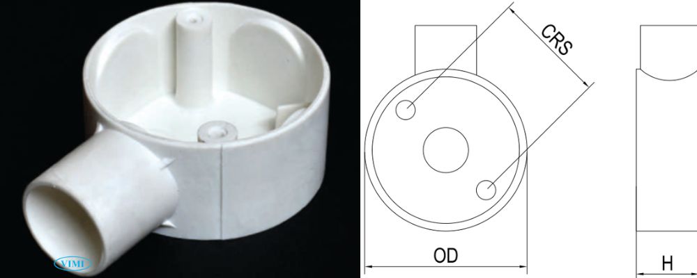 Hộp chia ống dây điện PVC GS bản vẽ hộp chia ống dây điện pvc gs 1 ngã thấp