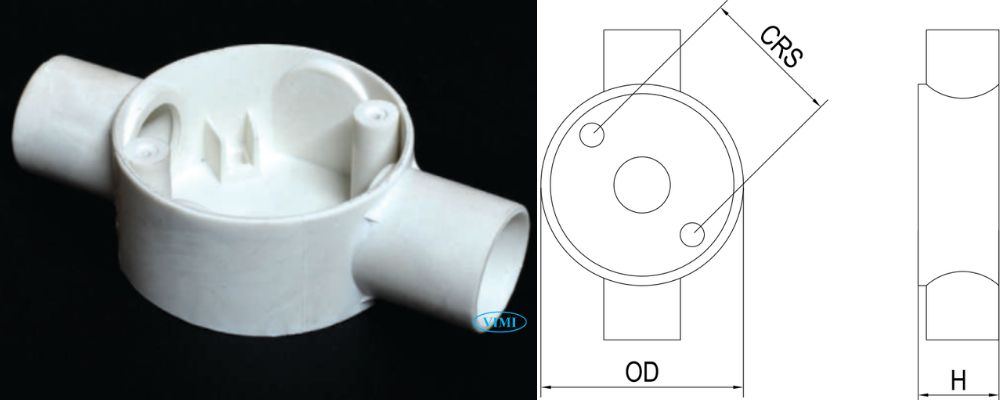 Hộp chia ống dây điện PVC GS bản vẽ hộp chia ống dây điện pvc gs 2 ngã thẳng thấp