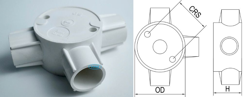Hộp chia ống dây điện PVC GS bản vẽ hộp chia ống dây điện pvc gs 3 ngã cao