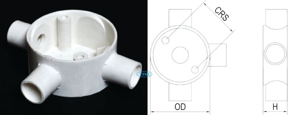 Hộp chia ống dây điện PVC GS bản vẽ hộp chia ống dây điện pvc gs 3 ngã thấp