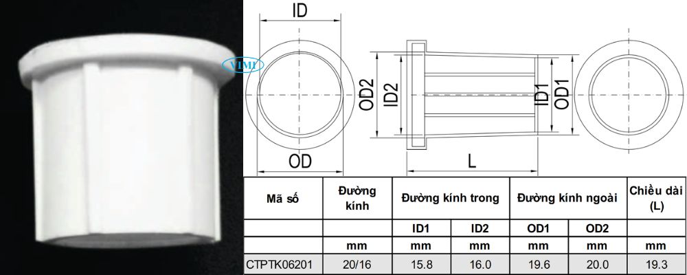 Khớp nối ống dây điện PVC GS bản vẽ khớp nối ống dây điện pvc gs giảm