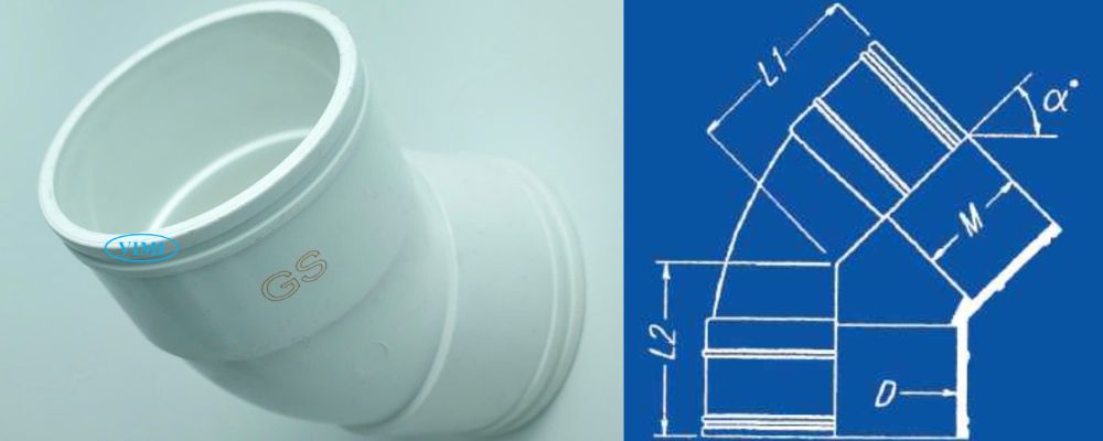 bản vẽ lơi ống thoát upvc gs 45 độ