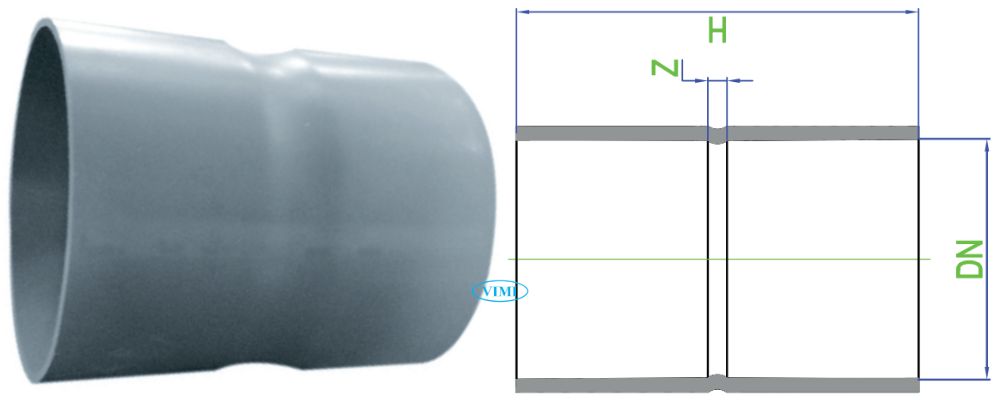 bản vẽ măng sông upvc dekko hệ mét loại nong