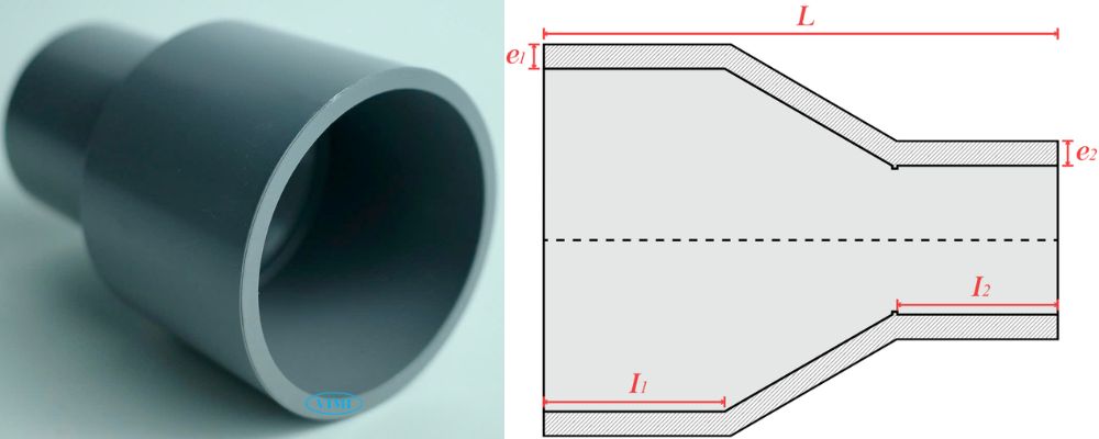 bản vẽ nối ống cấp thoát upvc gs giảm