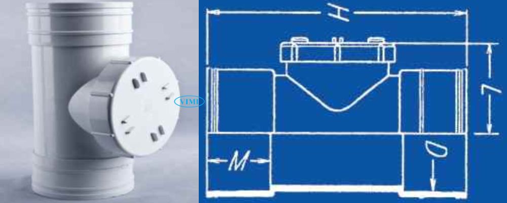 Nối ống thoát uPVC GS bản vẽ nối ống thoát upvc gs có nắp