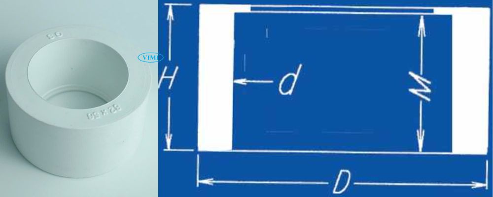 Nối ống thoát uPVC GS bản vẽ nối ống thoát upvc gs giảm chuyển bậc đồng tâm
