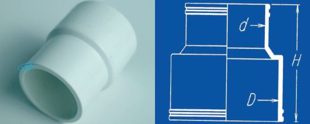 Nối ống thoát uPVC GS bản vẽ nối ống thoát upvc gs giảm
