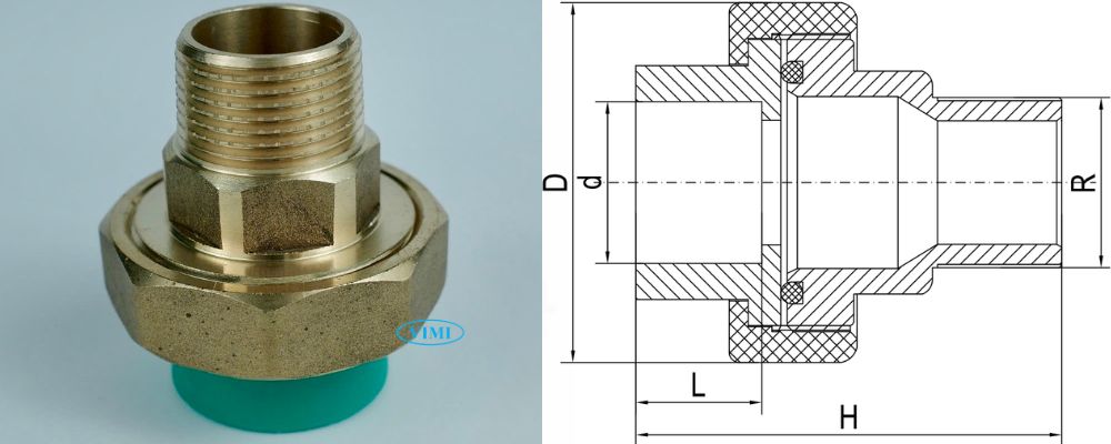 bản vẽ rắc co ppr gs ren ngoài
