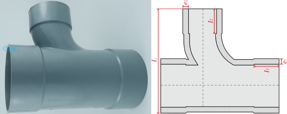 bản vẽ tê ống cấp thoát upvc gs cong