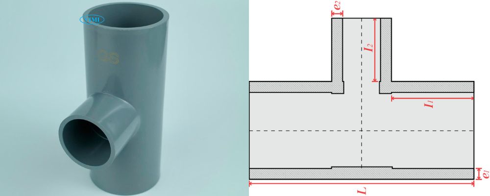 bản vẽ tê ống cấp thoát upvc gs giảm