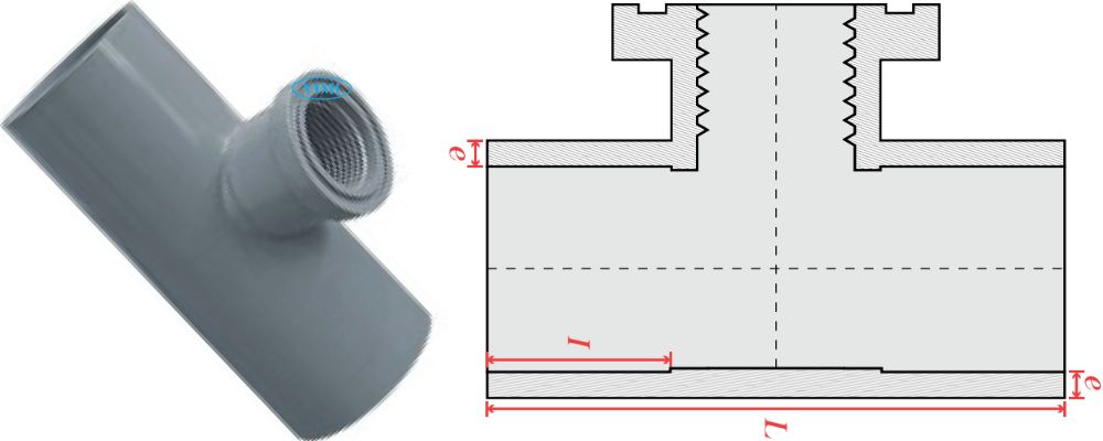 bản vẽ tê ống cấp thoát upvc gs ren trong