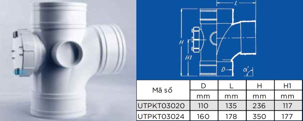 Tê ống thoát nước uPVC GS bản vẽ tê ống thoát nước upvc gs cong 88 độ có nắp lớn