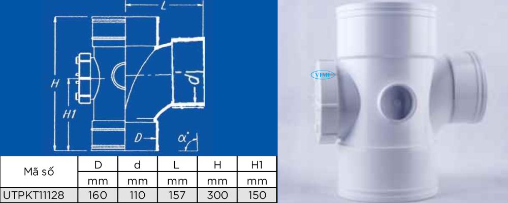 Tê ống thoát nước uPVC GS bản vẽ tê ống thoát nước upvc gs giảm 88 có nắp lớn