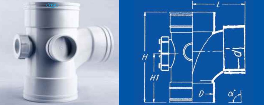 Tê ống thoát nước uPVC GS bản vẽ tê ống thoát nước upvc gs giảm 88 có nắp