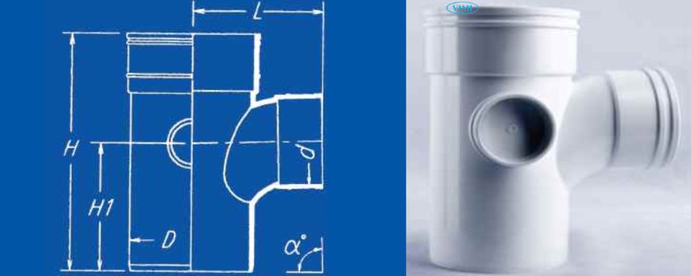 Tê ống thoát nước uPVC GS bản vẽ tê ống thoát nước upvc gs giảm 88 đầu âm dương