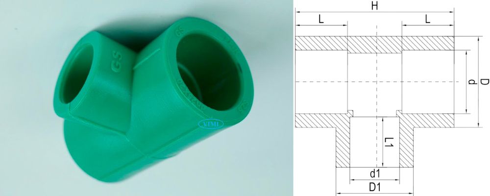bản vẽ tê ppr gs giảm