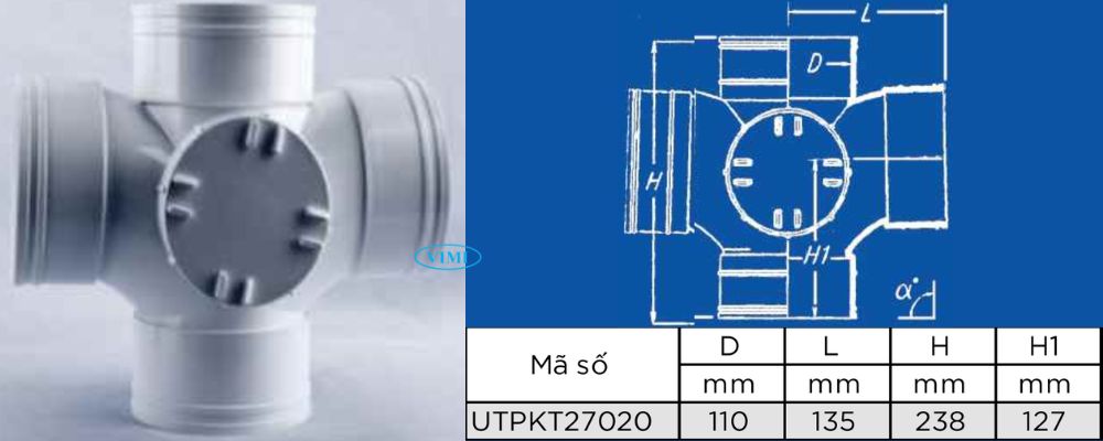 bản vẽ tứ thông ống thoát nước upvc gs đều có nắp lớn