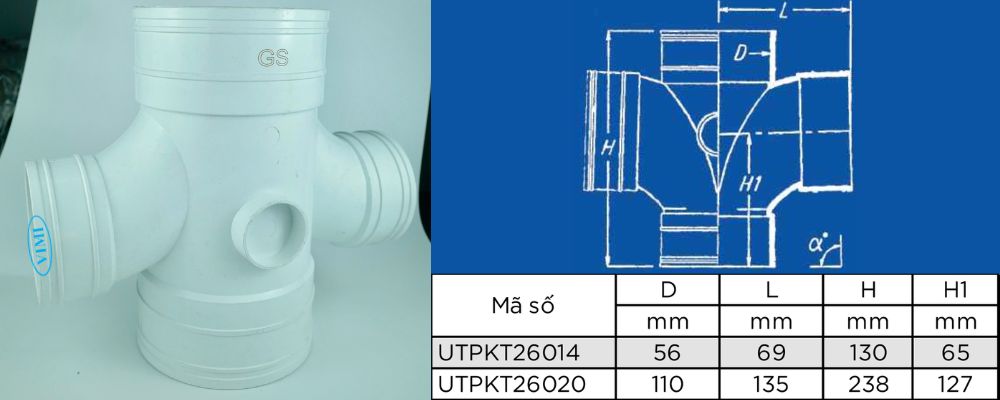 bản vẽ tứ thông ống thoát nước upvc gs đều