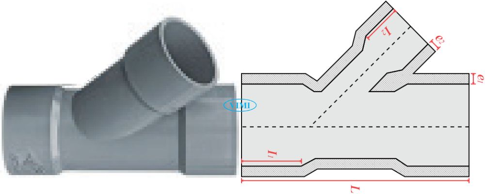 bản vẽ y ống cấp thoát upvc gs giảm