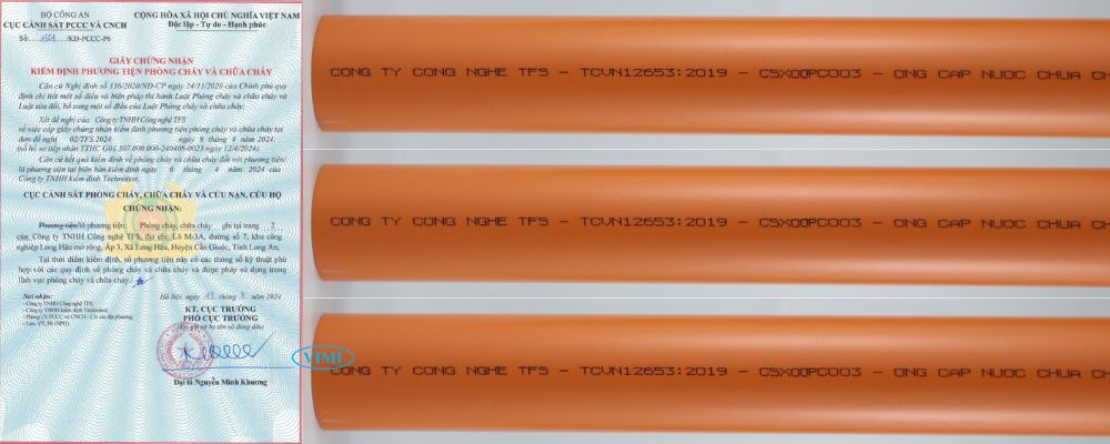 chứng nhận chất lượng của ống gs cpvc pccc pn12