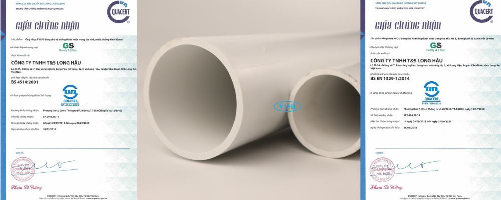 chứng nhận ống thoát upvc gs dán keo