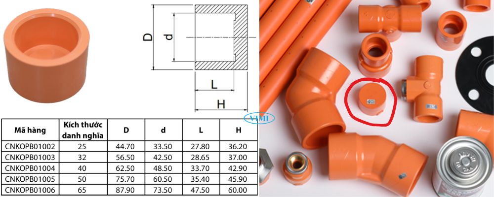 kích thước bịt ống nhựa gs cpvc pccc