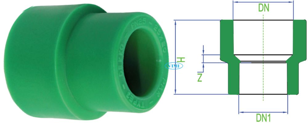 Côn thu PPR Dekko kích thước côn thu ppr dekko
